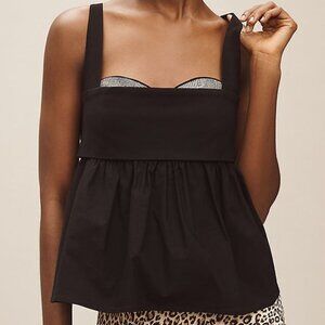 Maeve Peek-A-Boo Square-Neck Empire Top